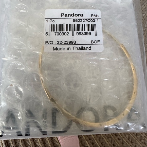 Pandora Signature 14k Solid Gold I-D
Bangle Bracelet 552227C00 Size 1 (6.3 In) - Picture 6 of 10
